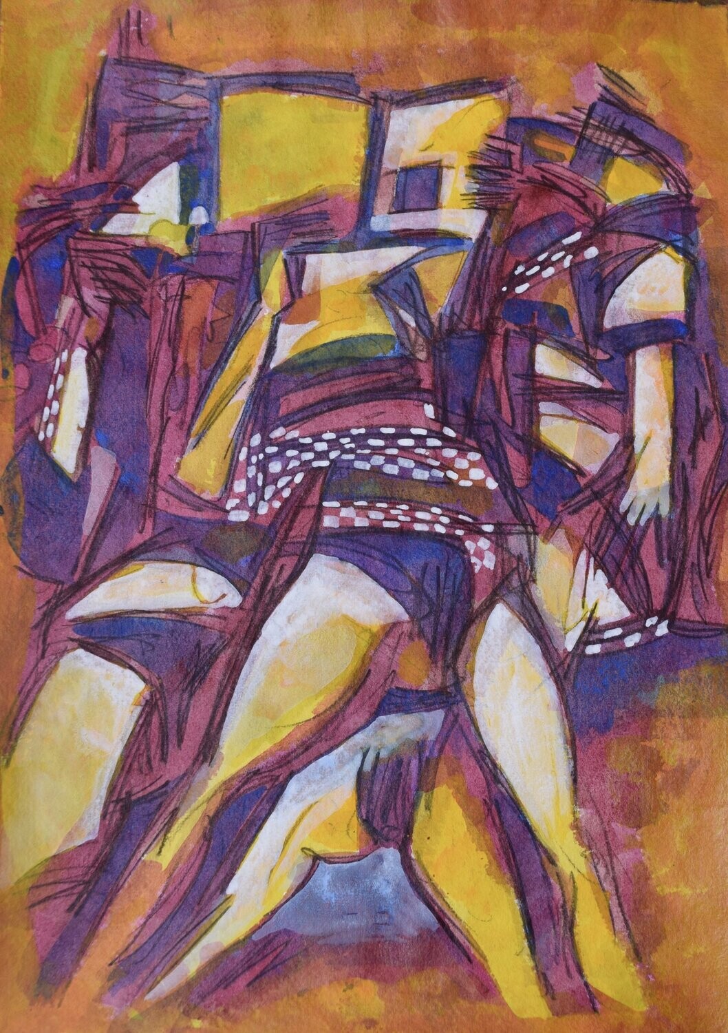 Acrylic on paper and their collage on canvas with wooden frame // Size: ca..30 x 40 x 4 cm