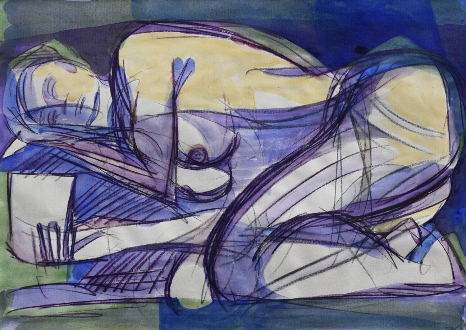 Acrylic on paper and canvas, collage on wooden frame, // Size: x 30 x 40 x 4 cm