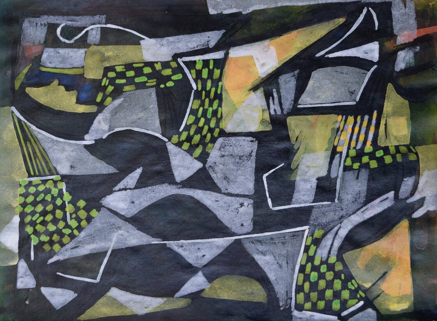 Sweet life /Collage, handmade paper with acrylic on Two fabrics canvas // Size : ca. 30 x 40 x 4 cm