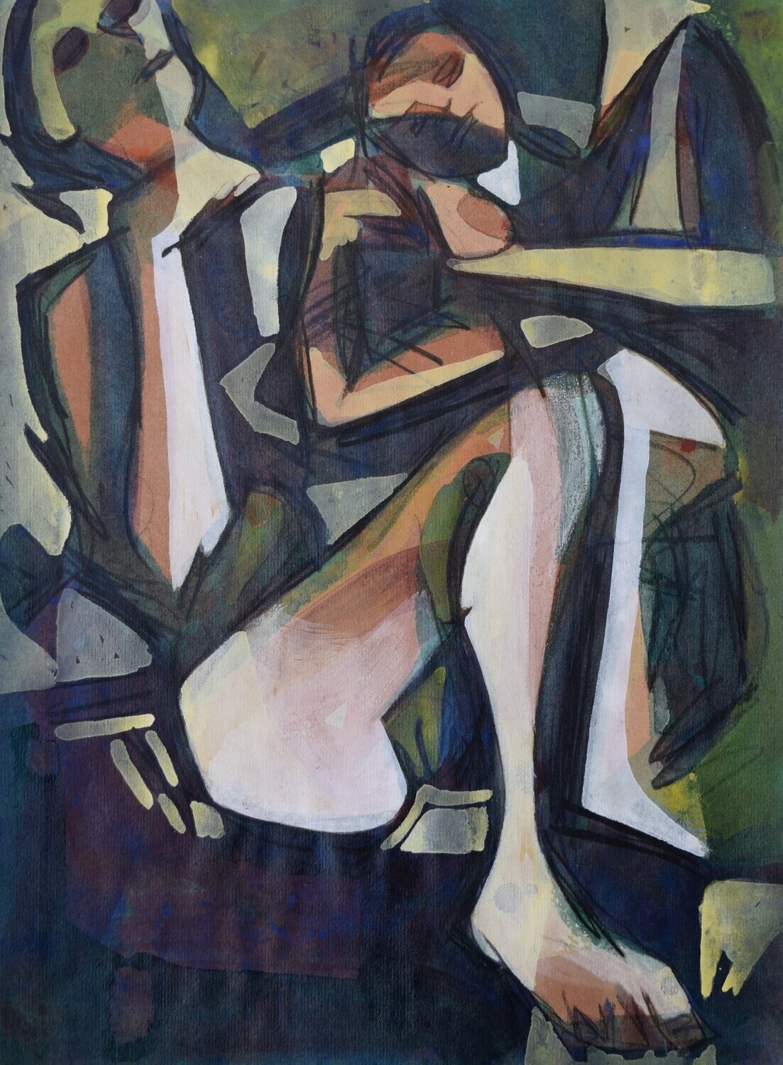 Acrylic on paper and canvas, collage on wooden frame, // Size: x 30 x 40 x 4 cm