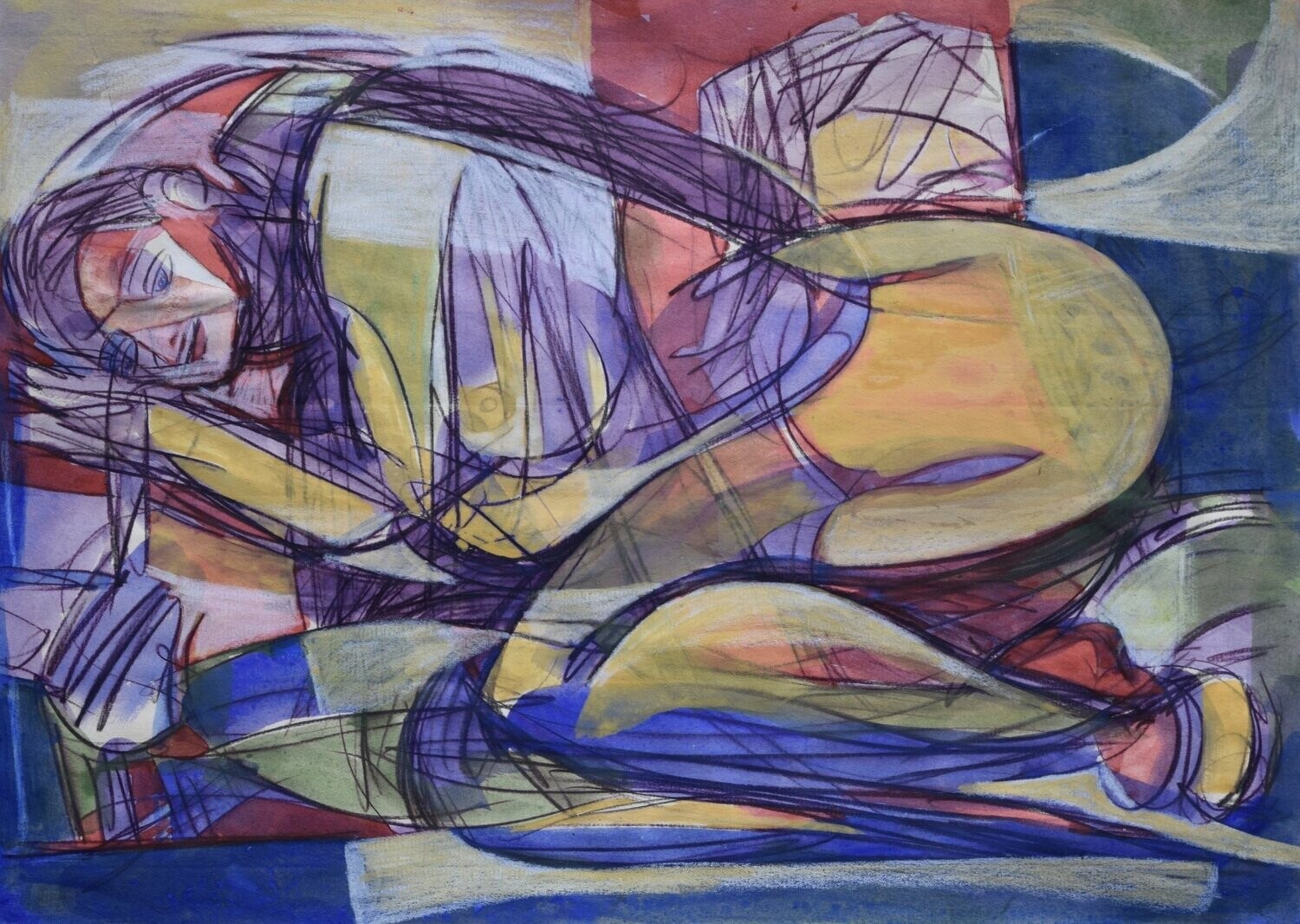 Sweet life /Collage, handmade paper with acrylic on Two fabrics canvas // Size : ca. 30 x 40 x 4 cm