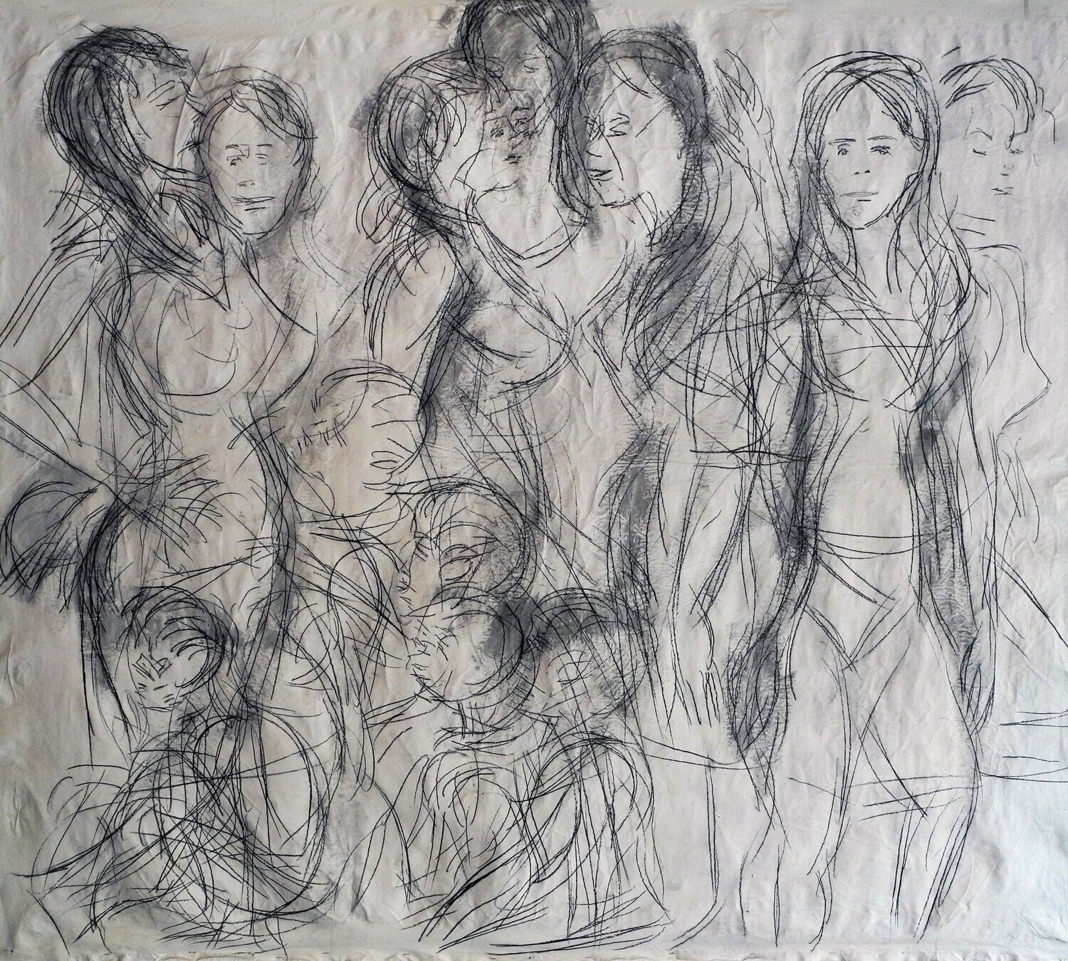 .Acryilc  & Pigment   on  canvas /Figurative // Size: ca..120 x 120 x 4 cm