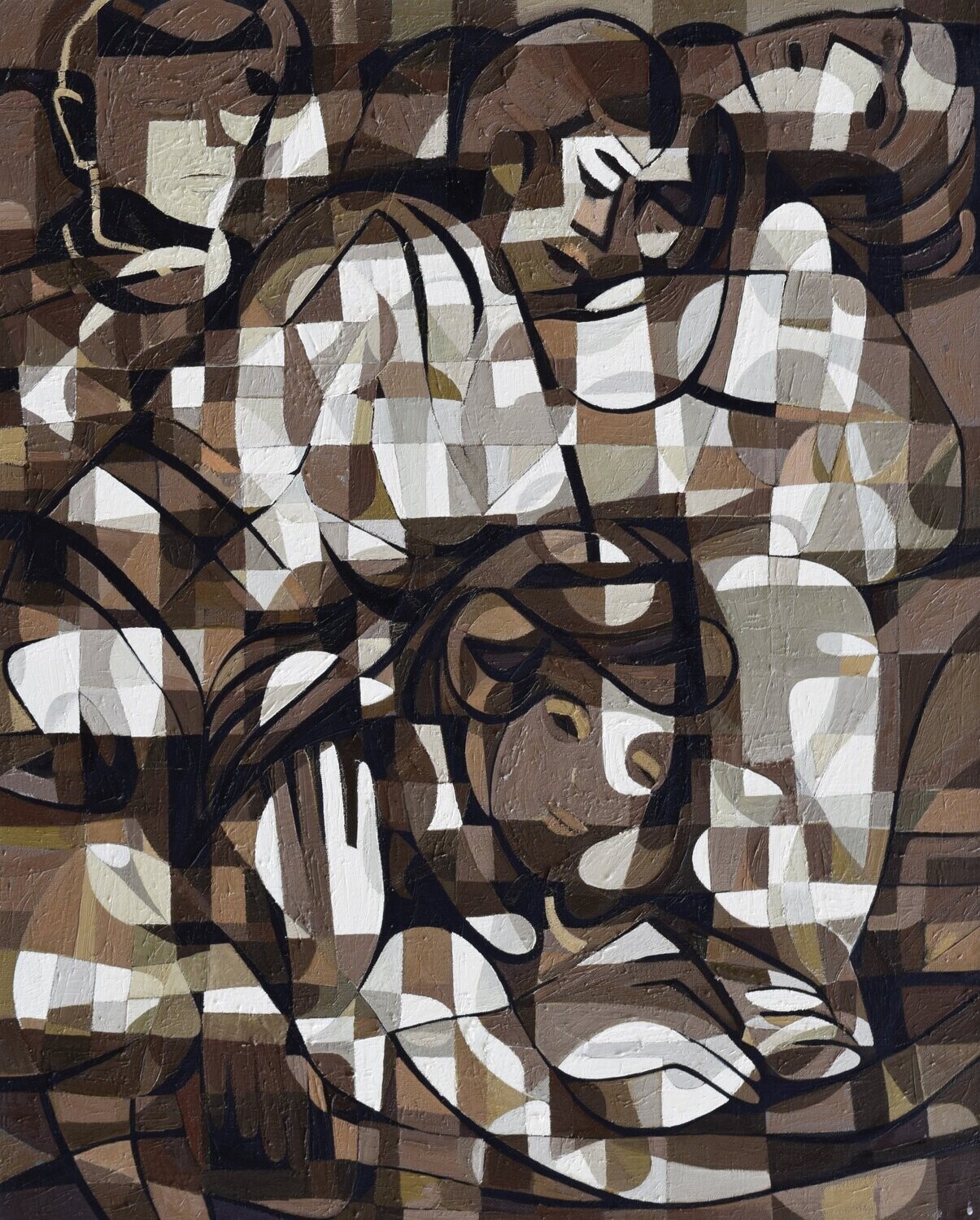 Oil Painting / Light as form Abstract Figurative // Size: ca.. 80 x 100 x 2 cm