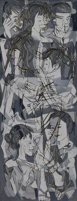 Grau , Oil Painting / Light as form Abstract Figurative // Size :: ca.50 x 140 x 2 cm,