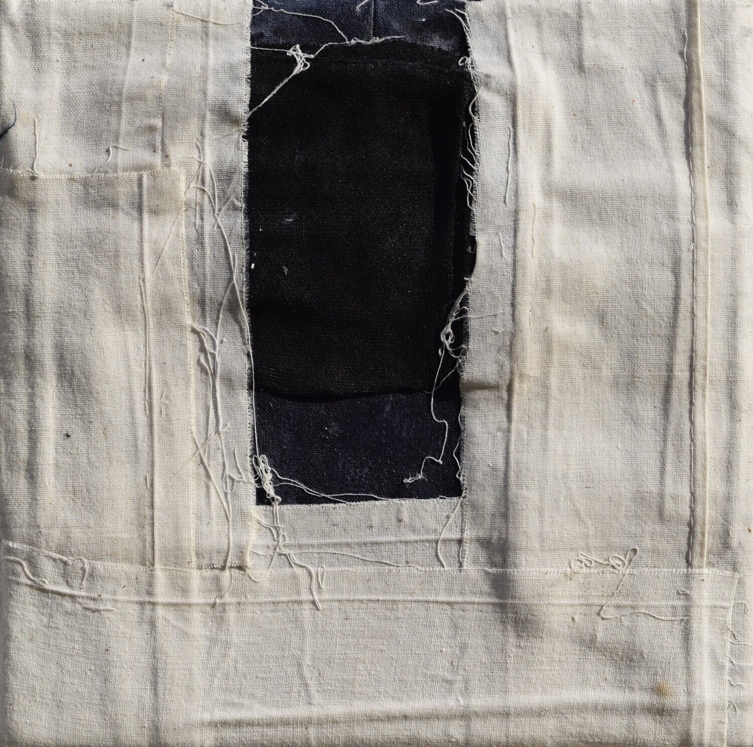 Clothes collage on canvas with acrylic on Two fabrics canvas // Size : ca. 20 x 20 x 2 cm