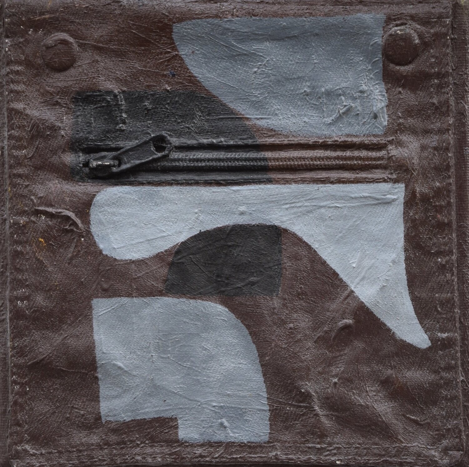 Collage Clothes  on Two fabrics  Canvas // Size : ca. 20 x 20 x 2 cm,