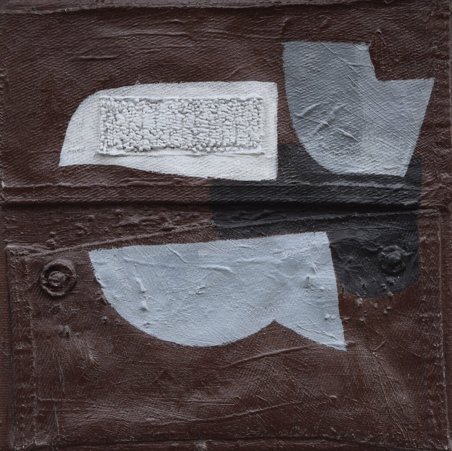Collage Clothes  on Two fabrics  Canvas // Size : ca. 20 x 20 x 2 cm,