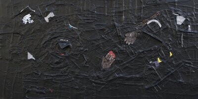 Collage / , black /star wars / size: ca.130 x 230 x 4 cm,