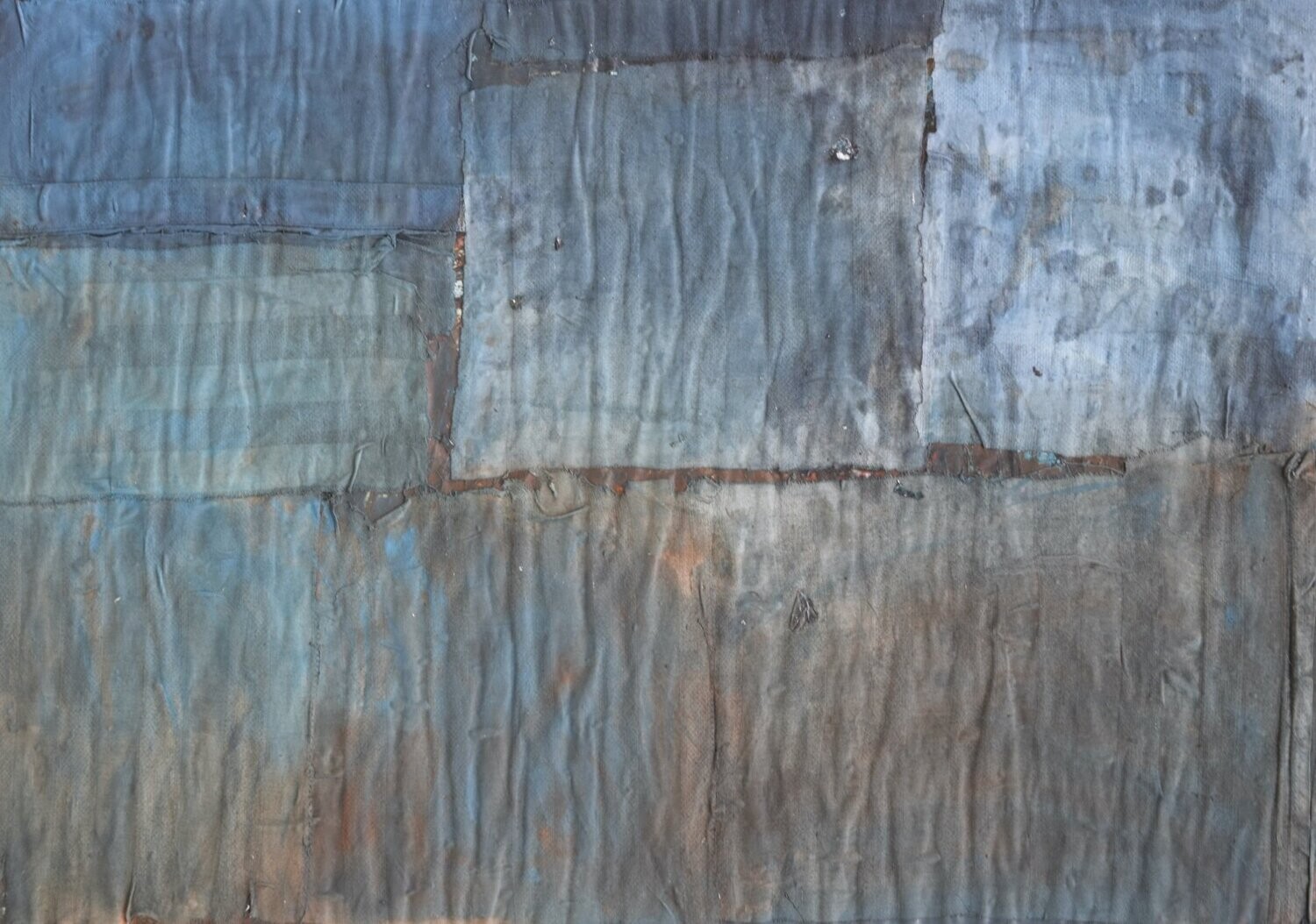 Collage / paper with acrylic on canvas  on a wooden frame,​ Size: : ca. 50 x 70 x 4 cm,