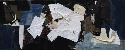 Collage / Clothes on Two fabrics Canvas// Size : ca. 80 x 200 x 4 cm, Collage / Clothes on Two fabrics Canvas// Size : ca. 80 x 200 x 4 cm,