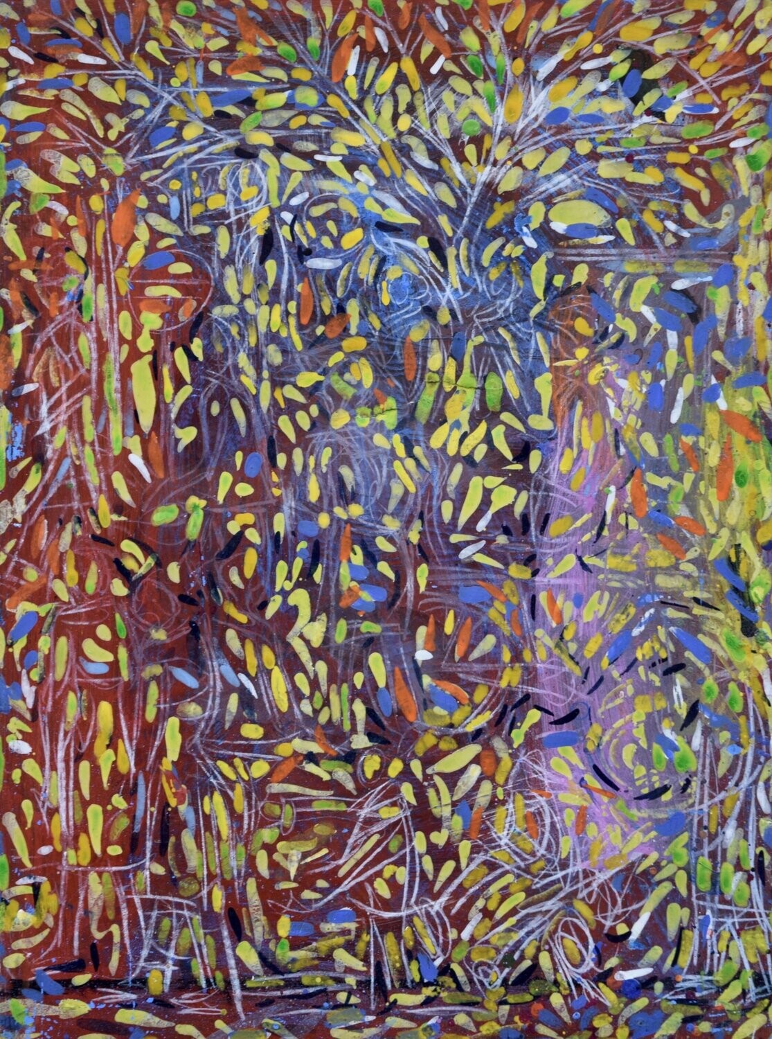Collage / paper with acrylic on canvas  on a wooden frame,​Size : ca. 50 x 70 x 4 cm,