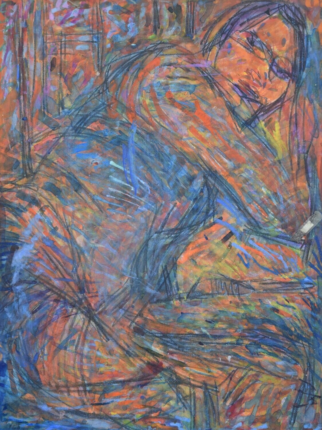 Tania/  Collage wood & canvas  / Acryilc  on wood on canvas  /  Figurative ,  // Size: ca. 50 x 70 x 4 cm,