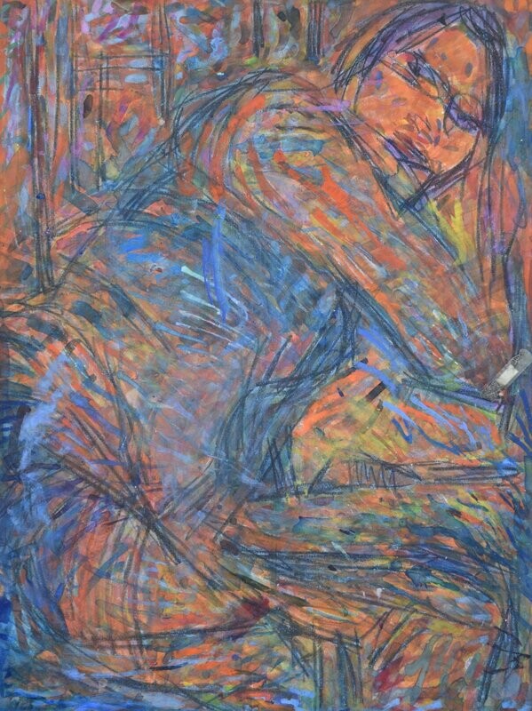 Tania/  Collage wood & canvas  / Acryilc  on wood on canvas  /  Figurative ,  // Size: ca. 50 x 70 x 4 cm,