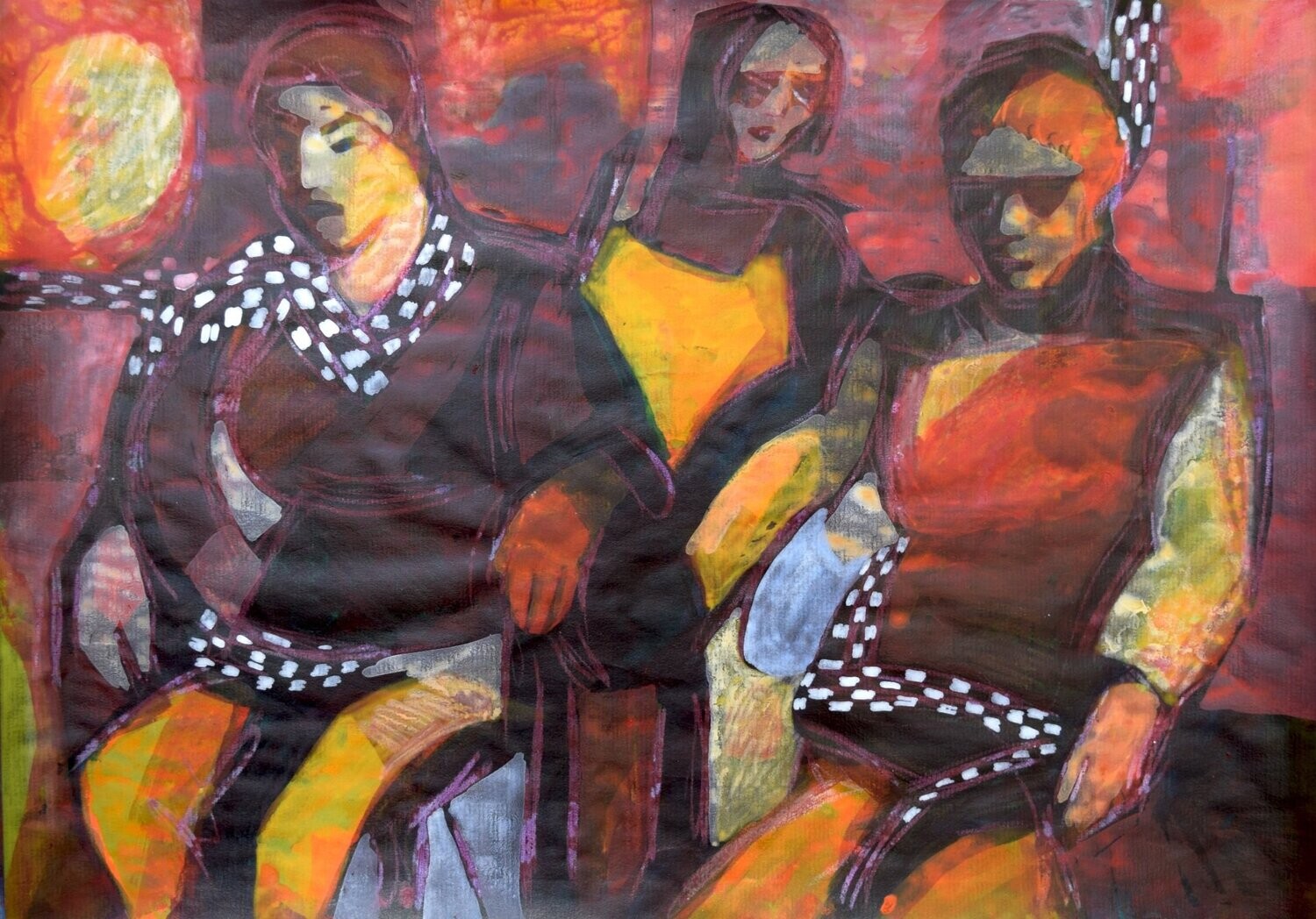 Acrylic on paper and their collage on canvas with wooden frame // Size: ca..30 x 40 x 4 cm