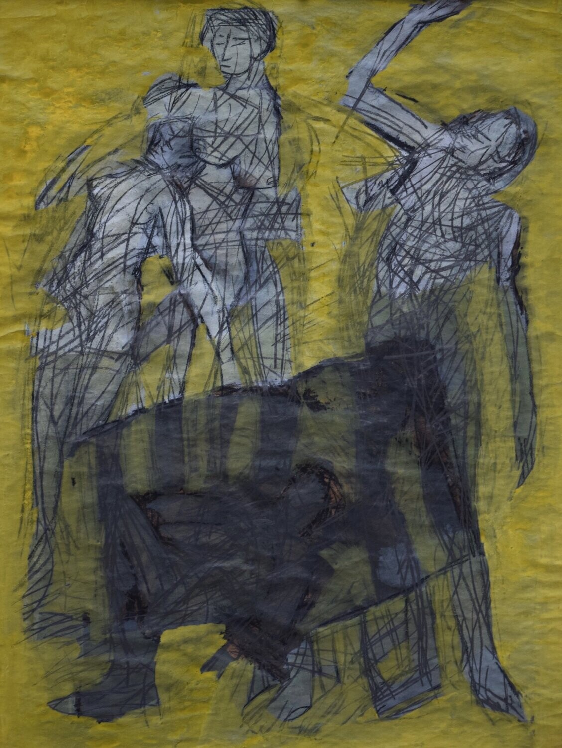 Acrylic Pigment on paper and their collage on canvas with wooden frame // Size: ca.//Size :  ca. 40 x 60 x 4 cm,