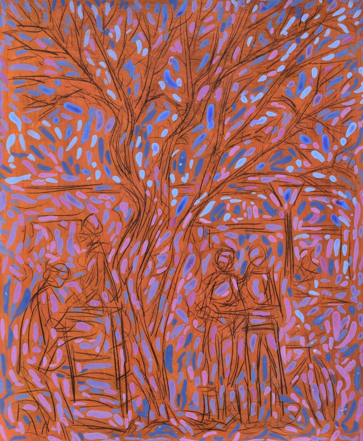 Collage / paper with acrylic on canvas  on a wooden frame,​Size  : ca. 52 x 65 x 4 cm,
