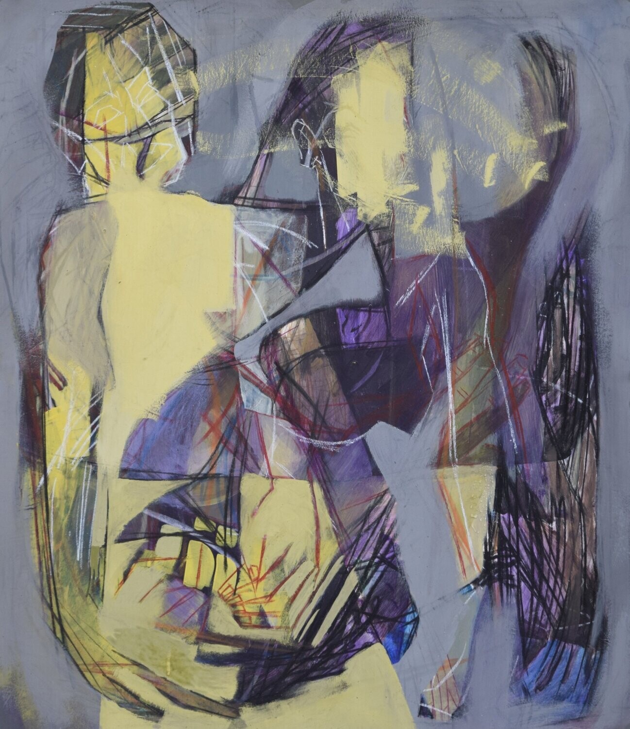 Collage / paper with acrylic on canvas  on a wooden frame,​Size : ca. 70 x 80 x 4 cm,
