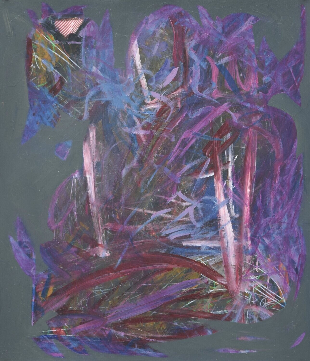 Pigment &  Acryilc on  Paper  collaged on the canvas.- Figurative , Light as Form // Size: ca. 70 x 80 x 4 cm,