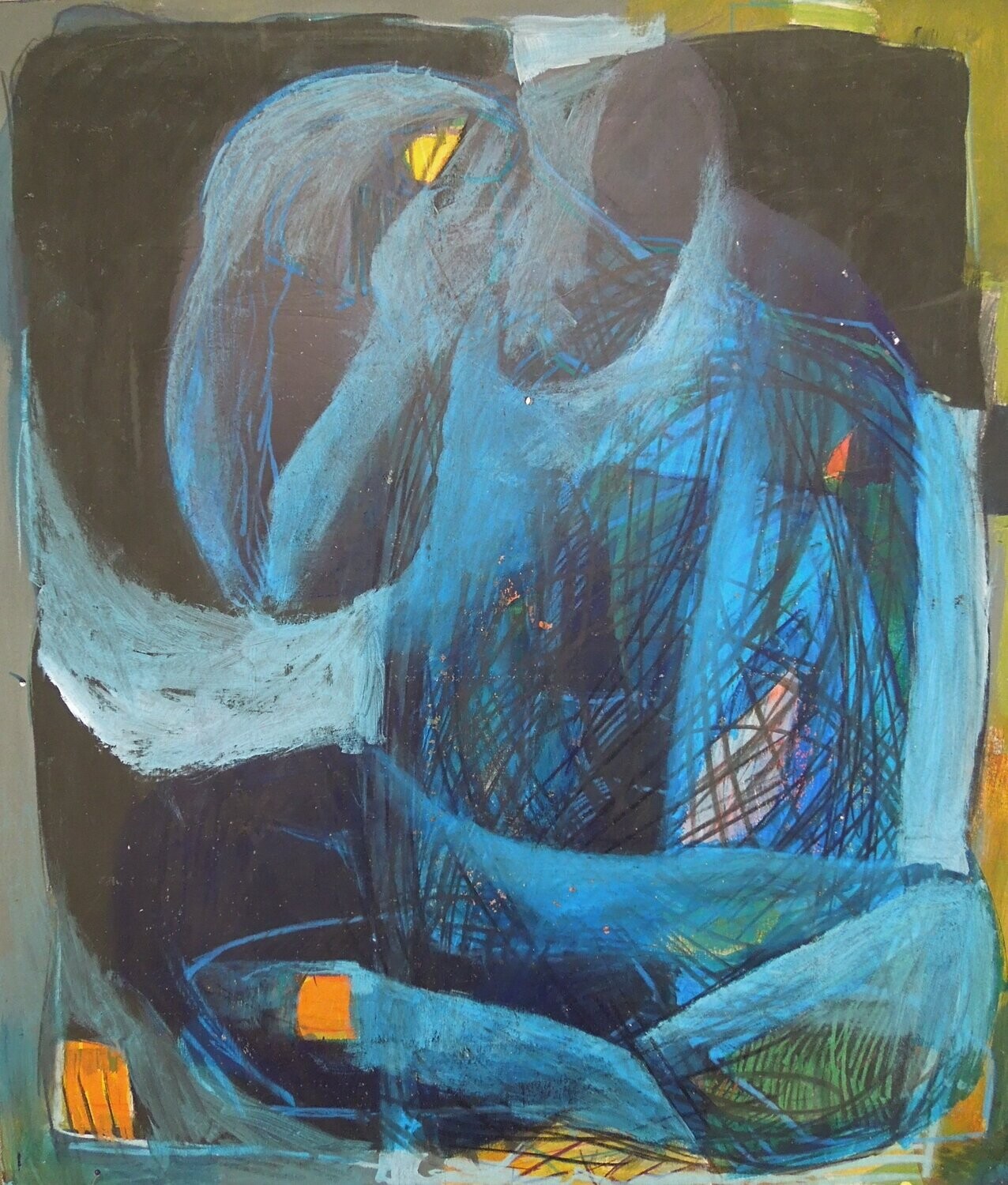 Collage / paper with acrylic on canvas  //  Size : ca. 70 x 80 x 4 cm,