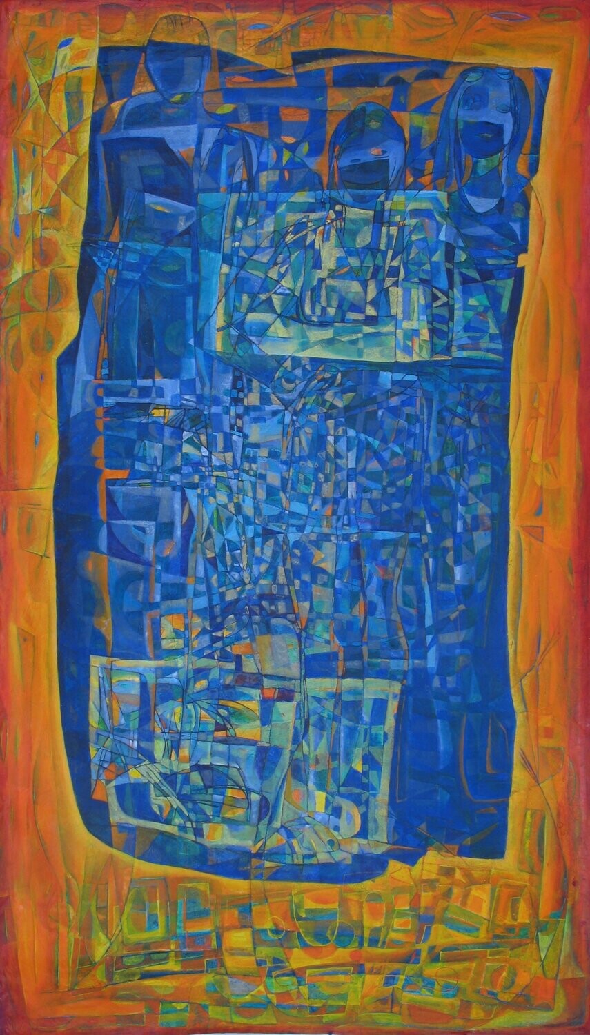 Spelen ,  Acrylic Painting on canvas //Size: ca. 148 x 257x 4 cm,