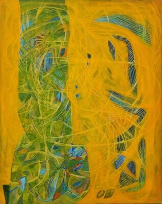 Acrylic Painting / Light as form Abstract Figurative Painting // Size: ca.. 80 x 100 x 2 cm