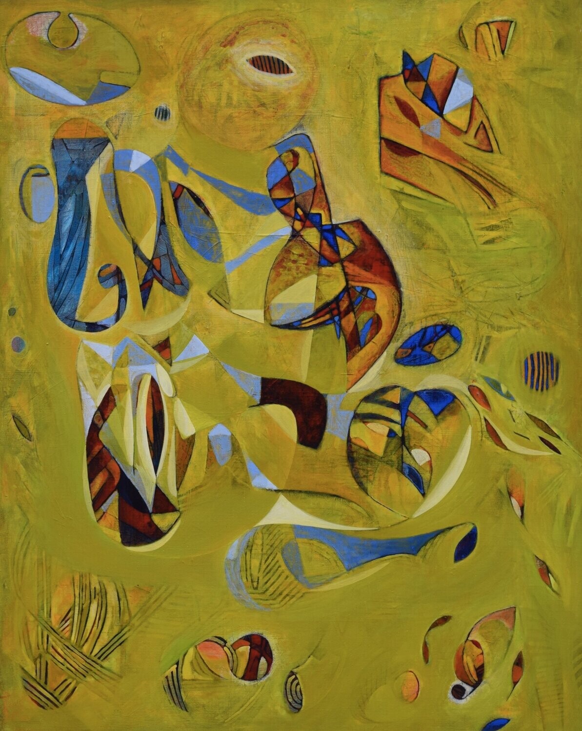 Acrylic Painting / Light as form Abstract Figurative Painting  // Size: ca.. 80 x 100 x 2 cm