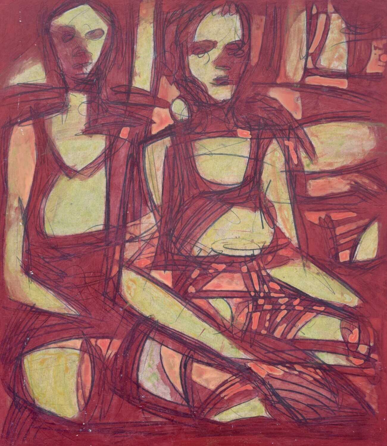wood on canvas    Collage / Acryilc  on wood on canvas  /  Figurative , Light as Form // Size: ca.. 50 x 60 x 4 cm
