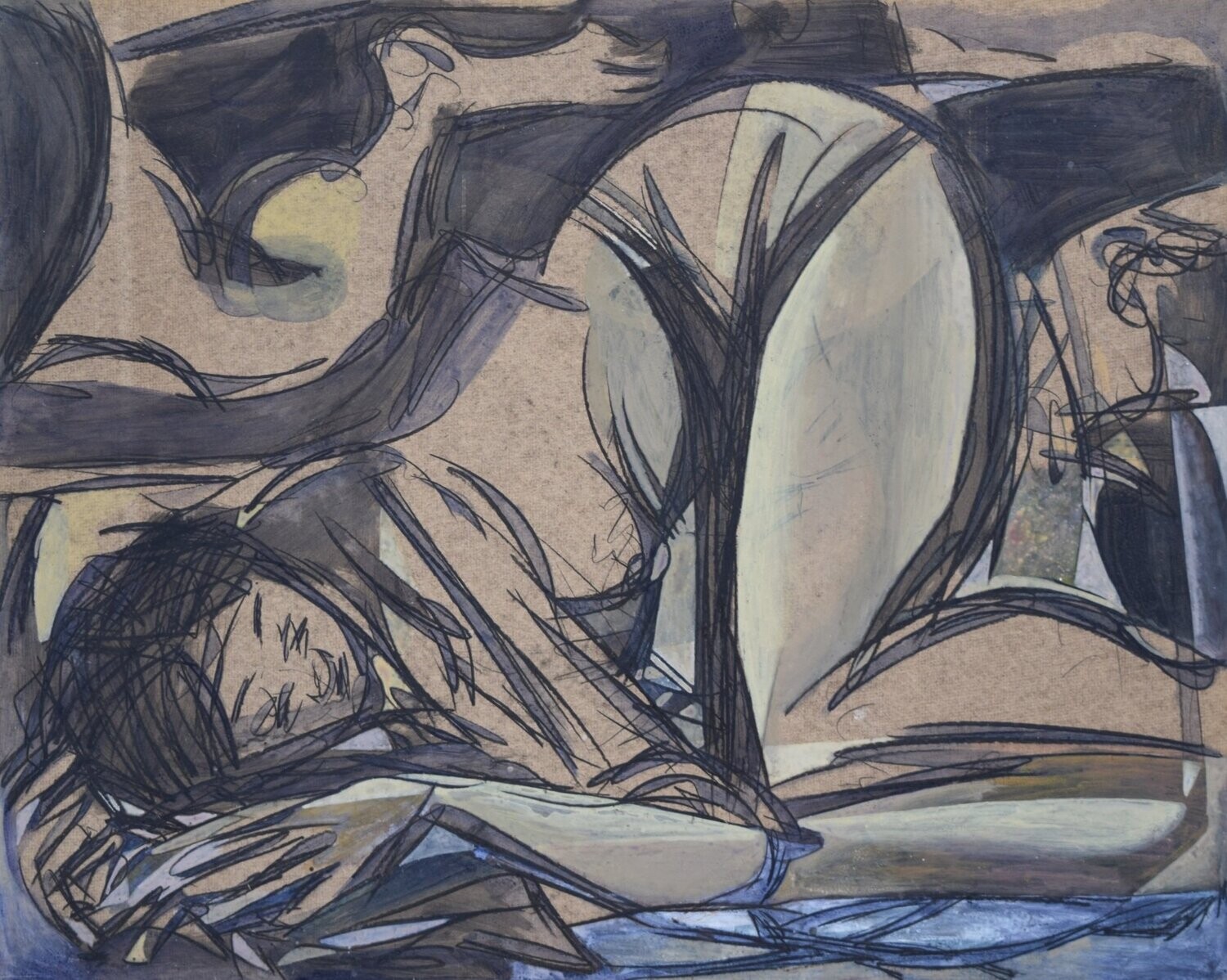 wood & canvas  Collage / Acryilc  on wood on canvas  /  Figurative , Light as Form // Size: ca.. 80 x 100 x 4 cm