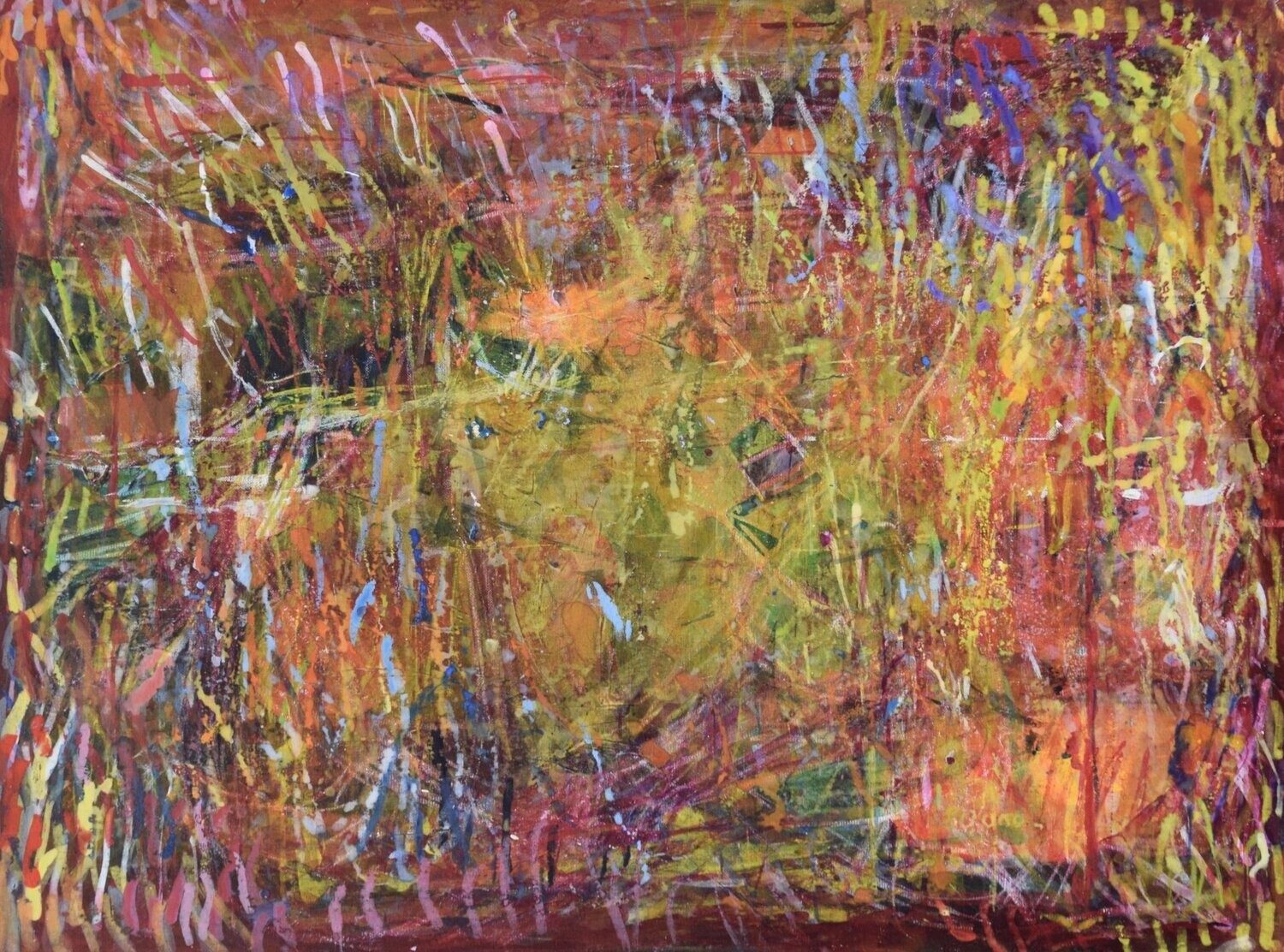 Acryilc, Collage wood & canvas &   on wood on canvas  /  Figurative , Light as Form  // Size : ca. 50 x 70 x 4 cm