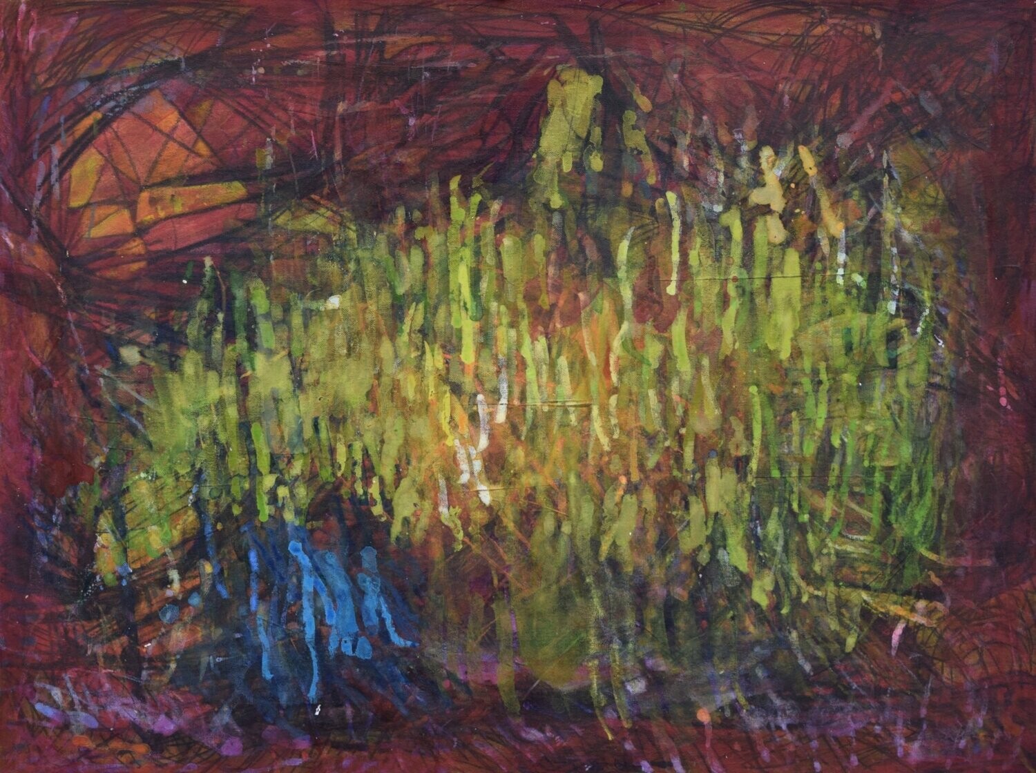 Collage wood & canvas  / Acryilc  on wood on canvas  /  Figurative , Light as Form // size: ca.50 x 70 x 4 cm