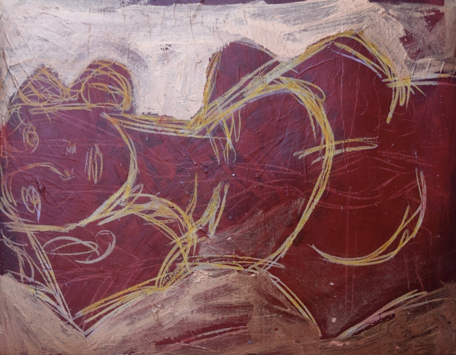 Pigment &  Acryilc on  Paper  collaged on the canvas.- Figurative , Light as Form // Size: ca.. 30 x 40 x 4 cm