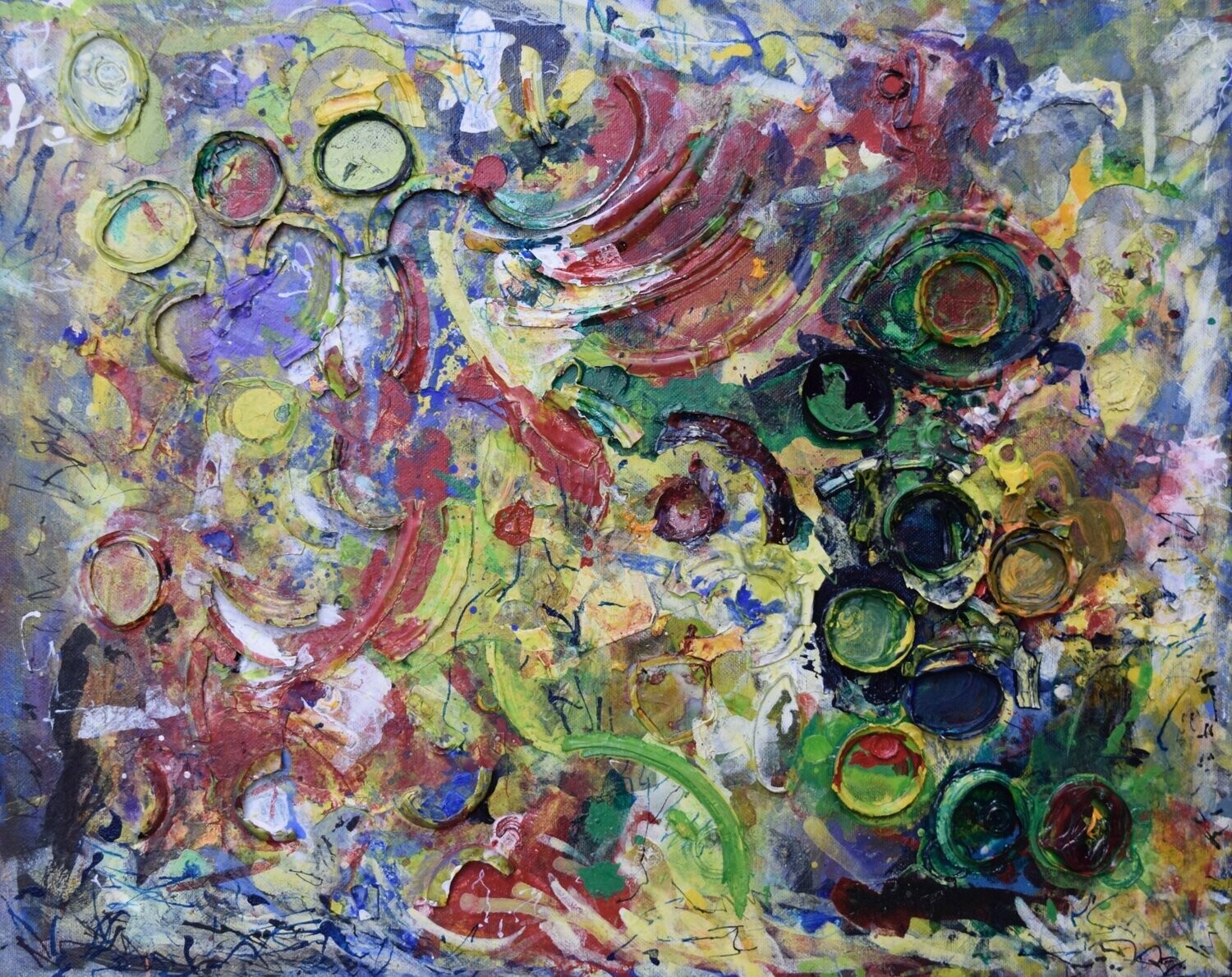 Collage,Pigment and acrylic on  canvas with wooden frame  // Size : ca. 40 x 50 x 4 cm,