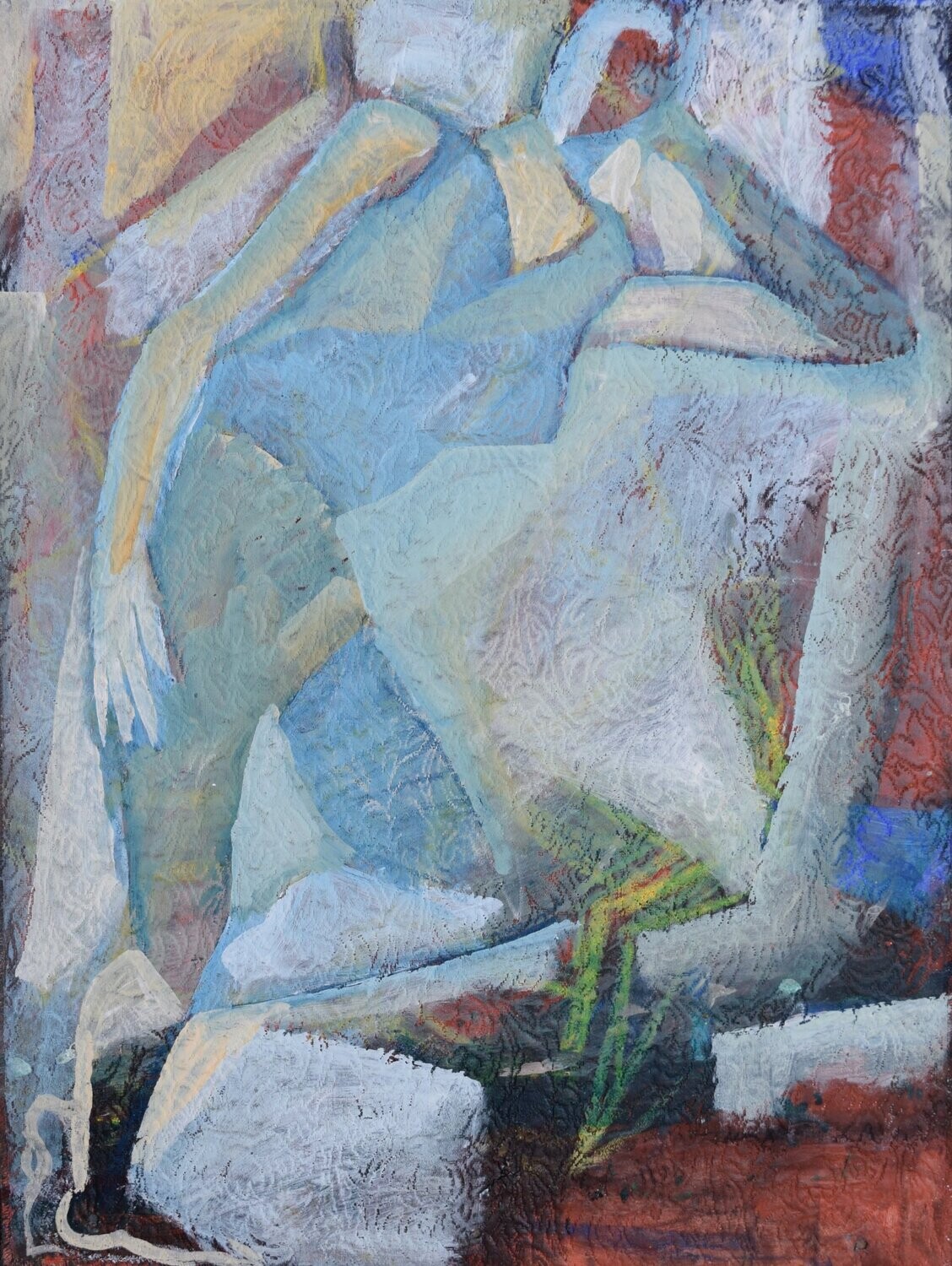 Acrylic on canvas and their collage on canvas with wooden frame // Size : ca. 43 x 50 x 4 cm,