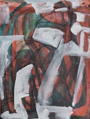 Special fabric is collaged on the canvas.Acryilc on canvas / Figurative , Light as Form // Size: ca.. 43 x 60 x 4 cm