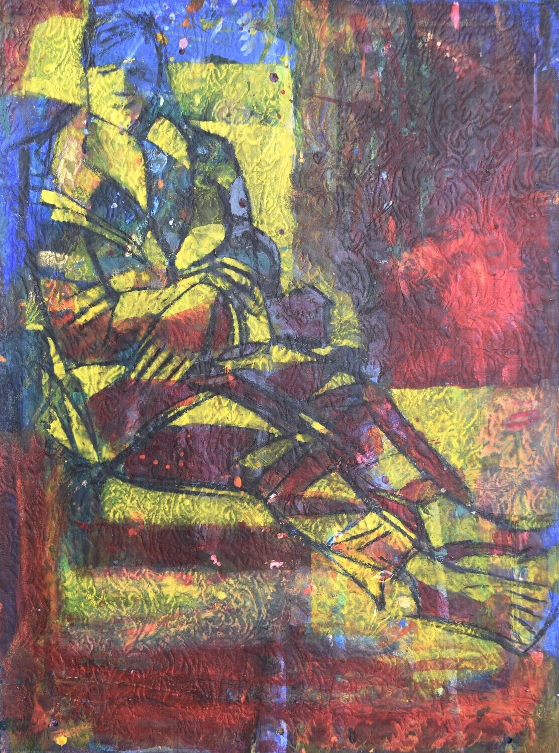 Acrylic on canvas  and their collage on canvas with wooden frame // Size: ca..43 x 50 x 4 cm