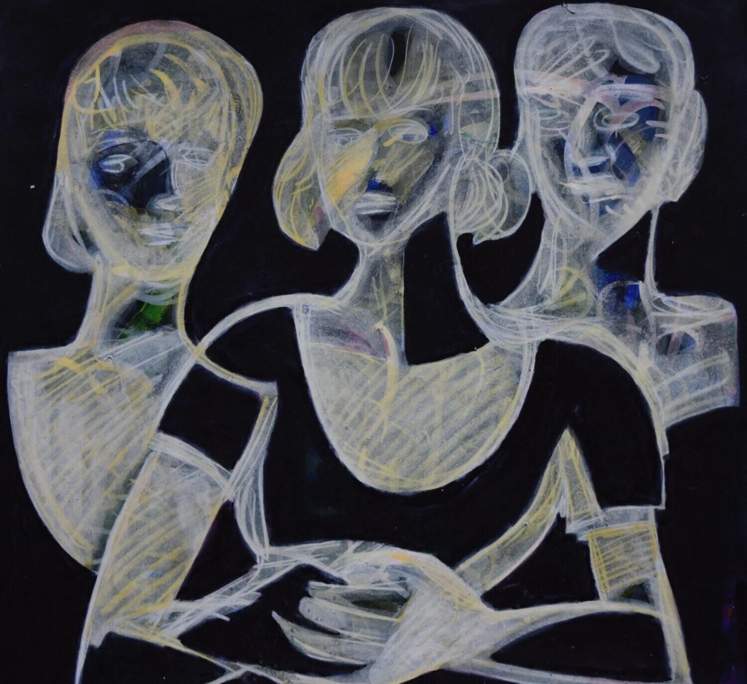 Blak  ,Collage: pigment on paper and canvas// Size: ca.. 60 x 60 x 4 cm