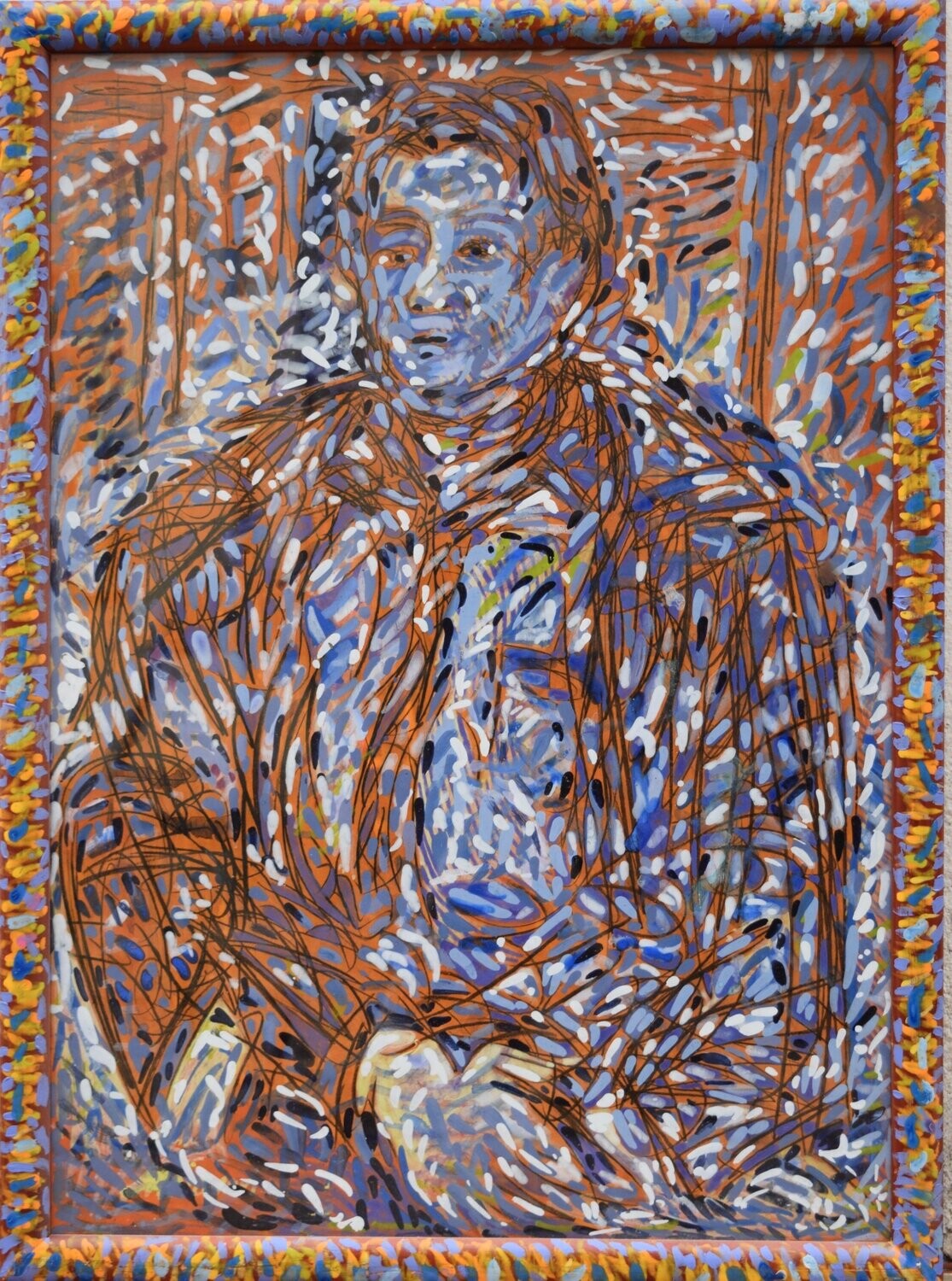 Collage, /  handmade paper with acrylic on Two fabrics canvas / Size : ca. 50 x 60 x 4 cm