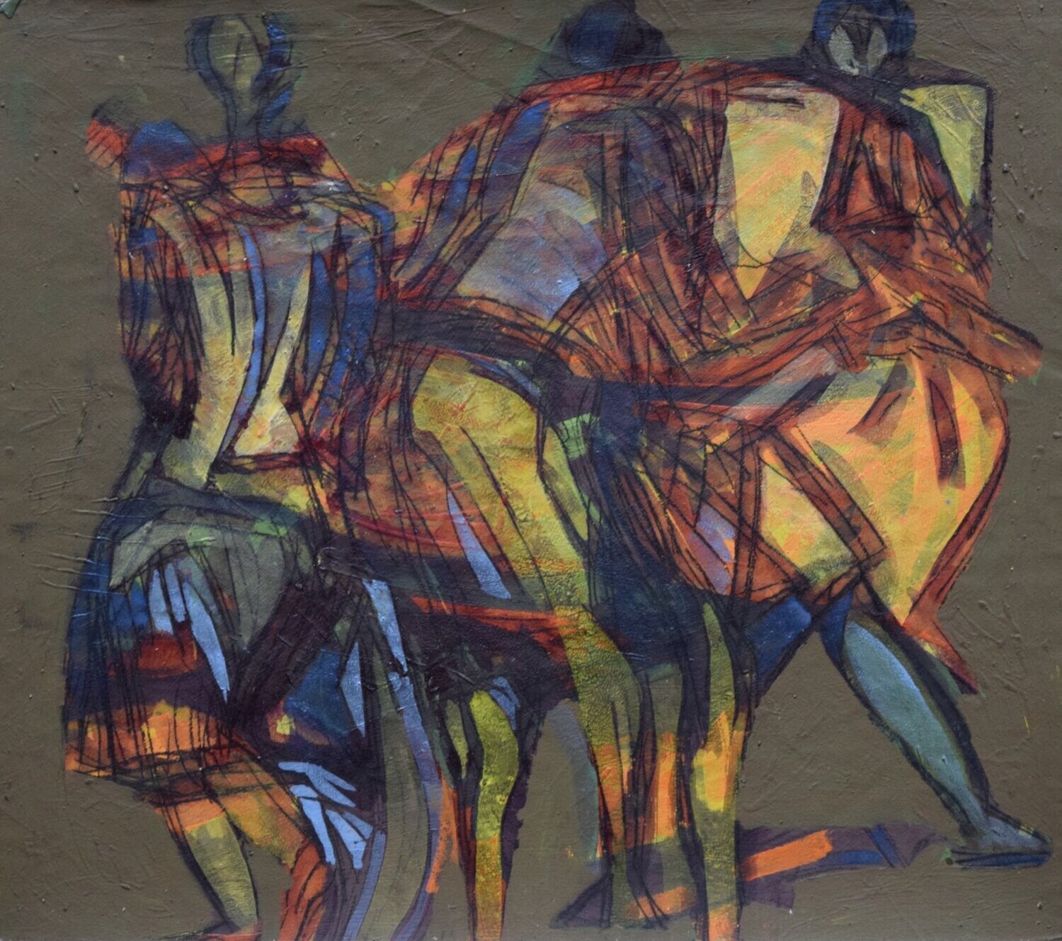 Acrylic on paper and their collage on canvas with wooden frame // Size: ca..30 x 40 x 4 cm