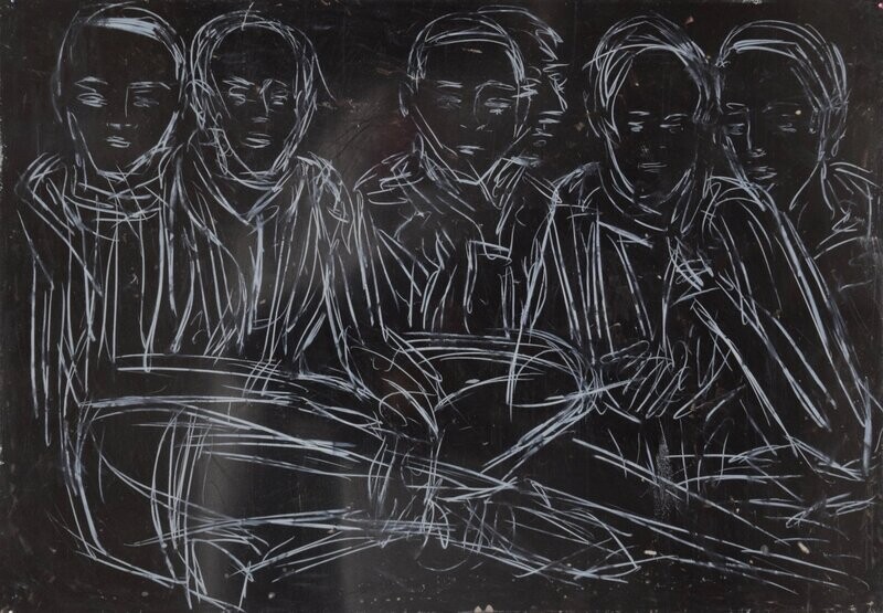 Pigment & Acryilc on Paper collaged on the canvas.- Figurative , Light as Form // Size: ca.. 70 x 90 x 4 cm Pigment & Acryilc on Paper collaged on the canvas.- Figurative , Light as Form // Size: ca.. 70 x 90 x 4 cm