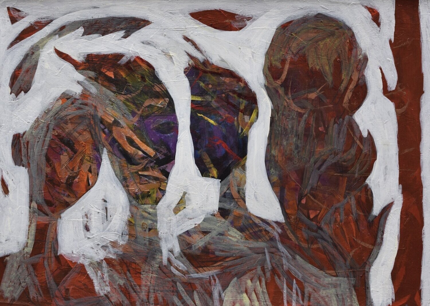Acrylic on paper and their collage on canvas with wooden frame // Size: ca.... 50 x 70 x 4 cm