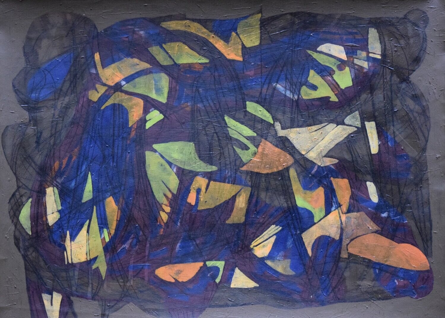 Figurative Collage:  Acryilc on Paper und Canvas // Size : 50 x 65 x 4 cm