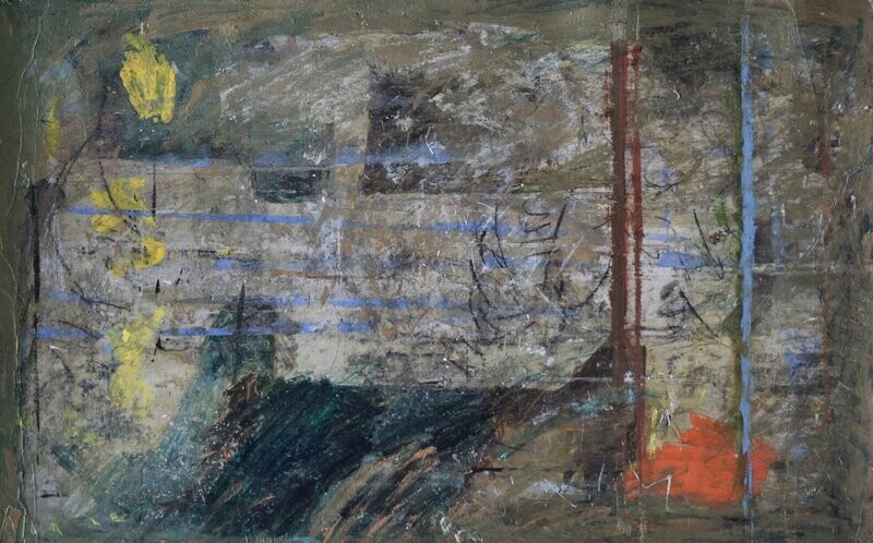 Collage, handmade paper with acrylic on Two fabrics canvas // Size: ca. 60 x 95 x 4 cm Collage, handmade paper with acrylic on Two fabrics canvas // Size: ca. 60 x 95 x 4 cm