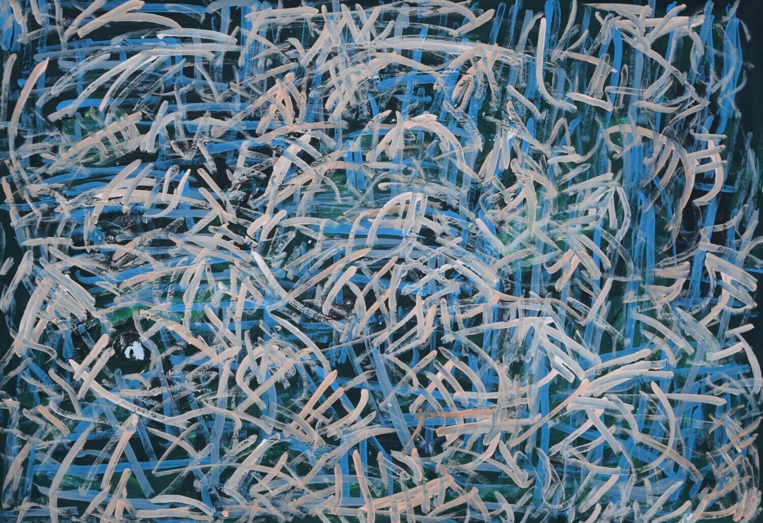 Collage / paper with acrylic on canvas  on a wooden frame,​Size : ca. 50 x 70 x 4 cm,