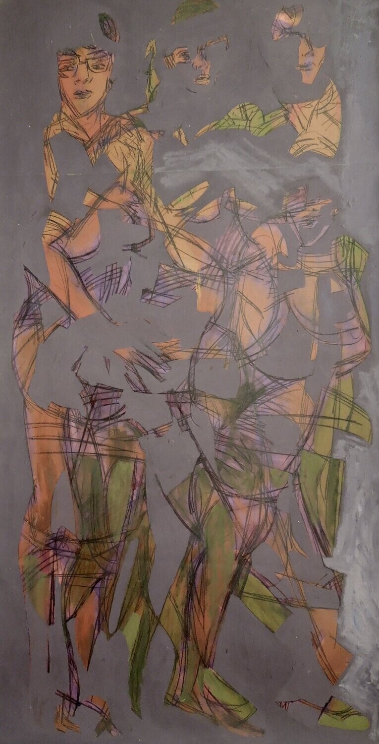 Collage, handmade paper with acrylic on Two fabrics canvas // Size: ca.. 60 x 120 x 2 cm