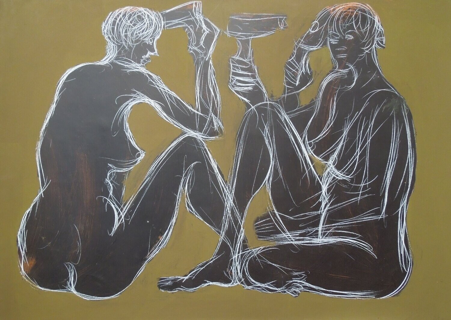 collage on canvas  , Pigment and acrylic on paper // Size: ca.. 80 x 100 x 4 cm