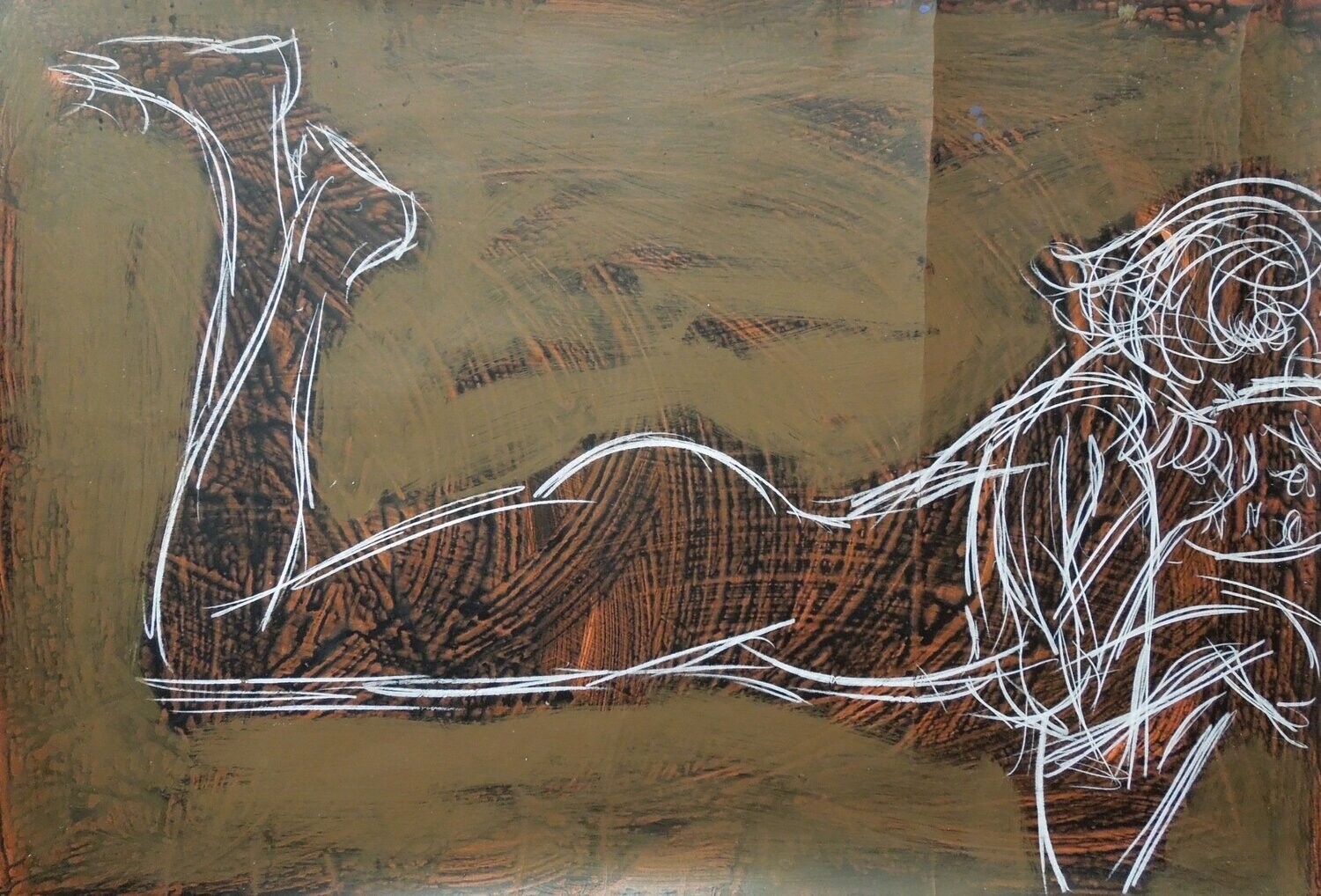 Braun , Collage​:  Acrylic & Pigment  -  paper ​ with​ Canvas on a wooden frame //Size : ca. 90 x 110 x 4 cm