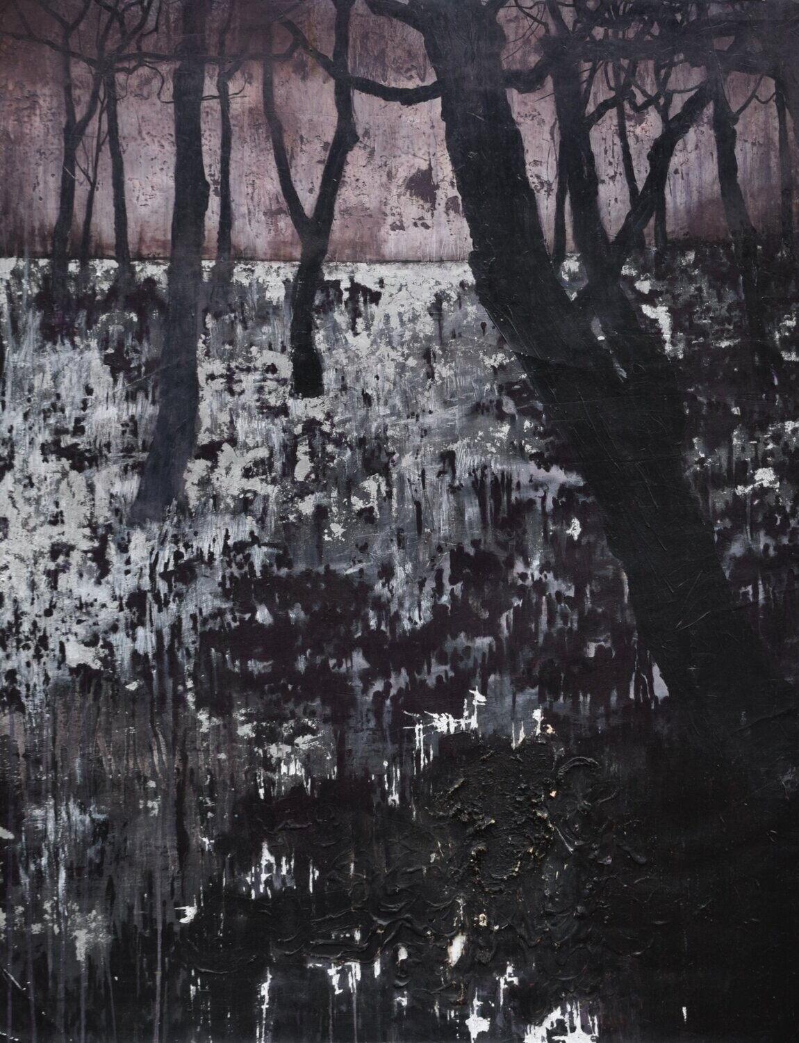 Carolin // Oil on  Paper  collaged on the canvas  // Size: ca.. 80 x 100 x 4 cm