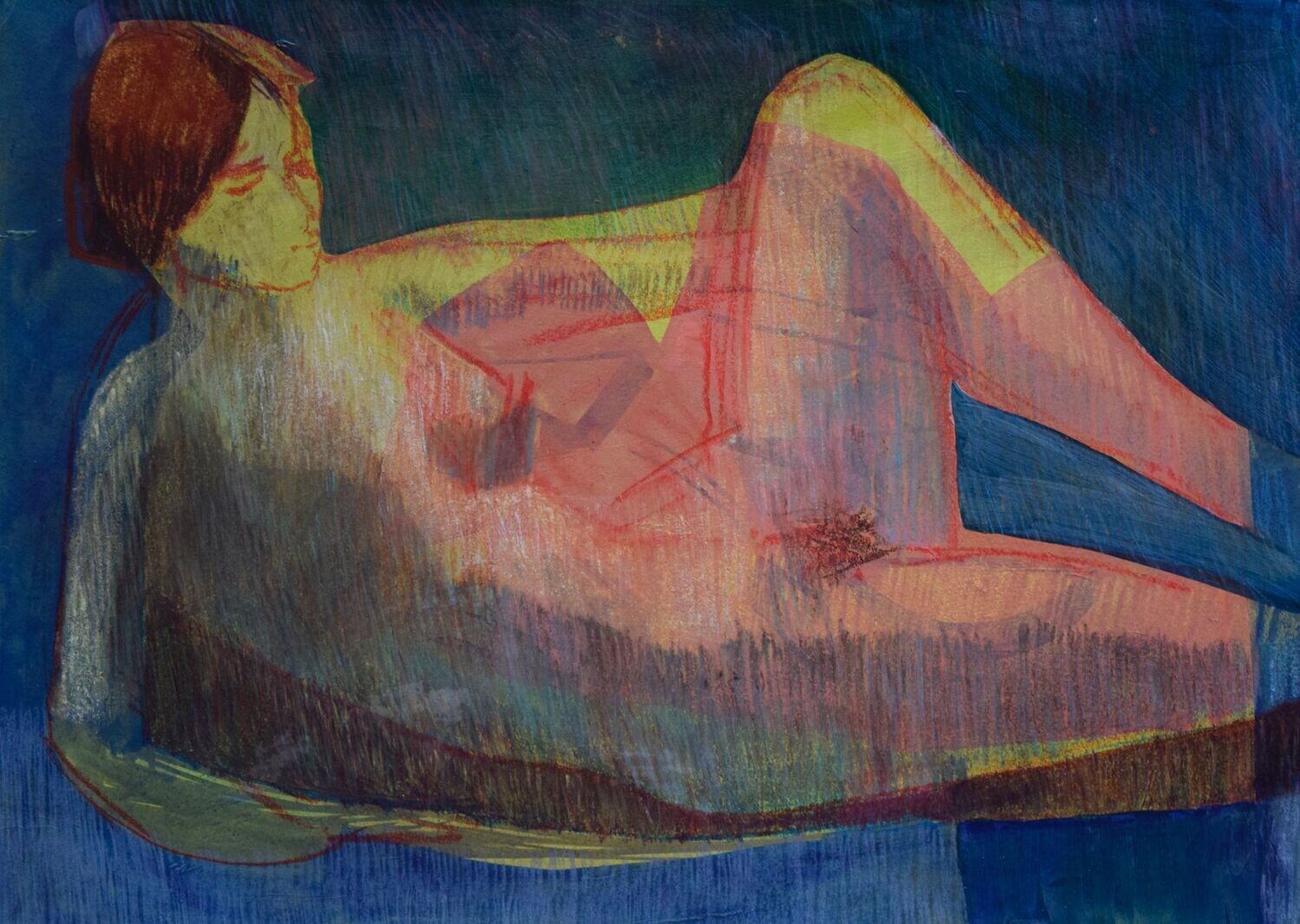 life /Collage, handmade paper with acrylic on Two fabrics canvas // Size : ca. 30 x 40 x 4 cm