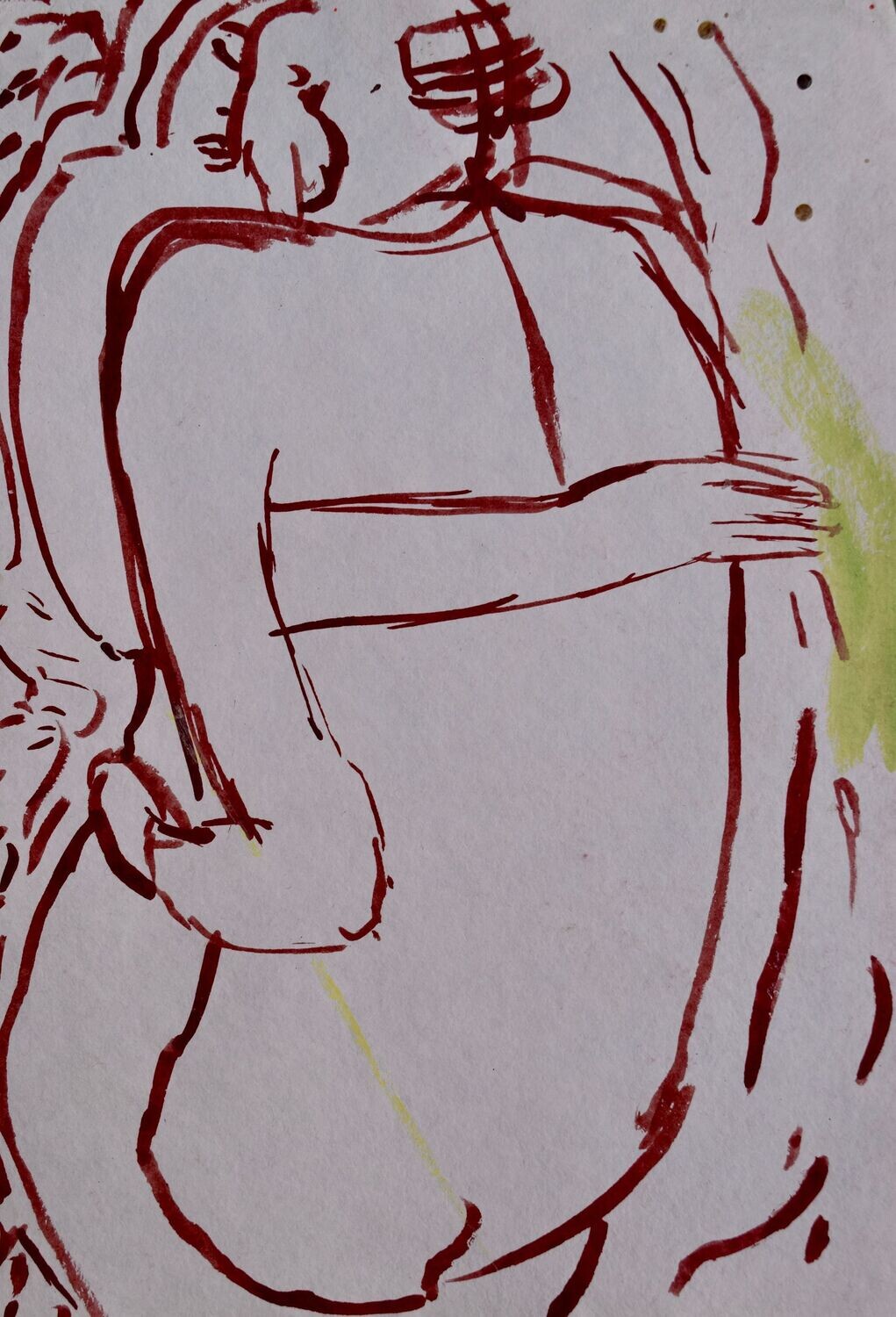 Carolin ,  Acrylic on paper and their collage on canvas with wooden frame //Size : ca. 30 x 40 x 4cm,