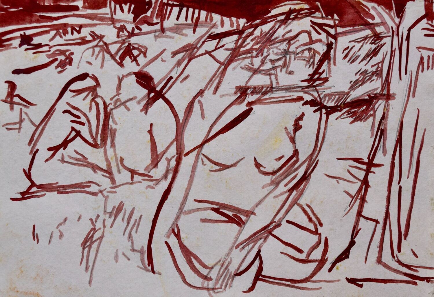 Carolin ,  Acrylic on paper and their collage on canvas with wooden frame // Size : ca. 30 x 40 x 4cm,